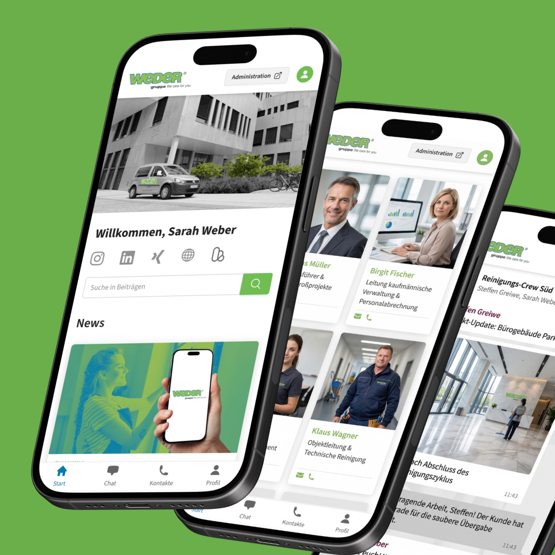 Weder App — Vernetzung für Reinigungskräfte